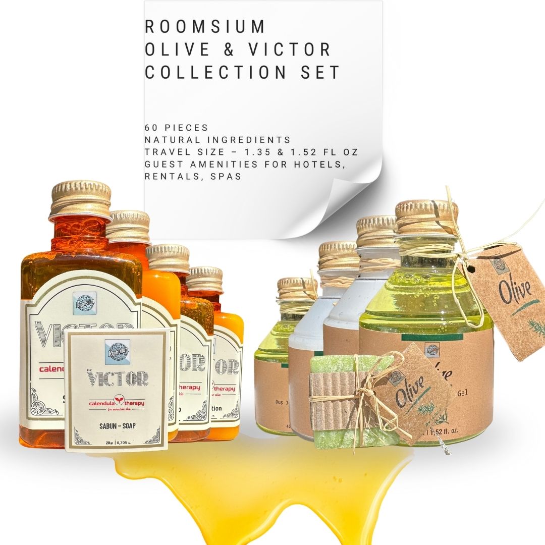 Roomsium Travel Size Toiletries Set 60-Piece Guest Amenities