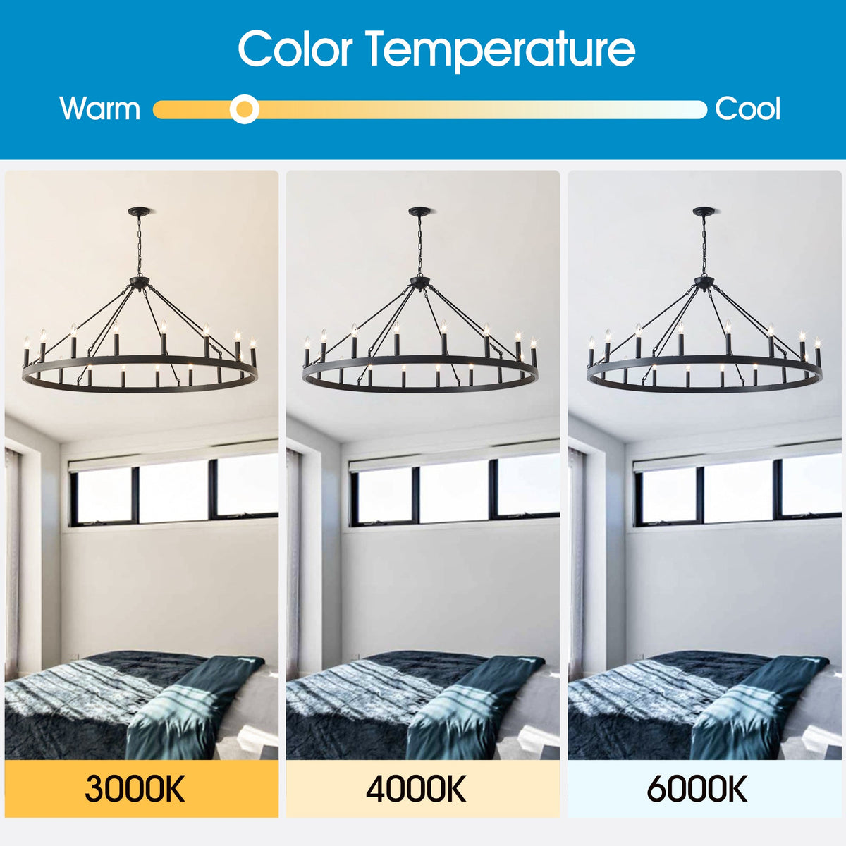 Matte Black Wagon Wheel Chandelier with 18 Lights – 53.15-Inch