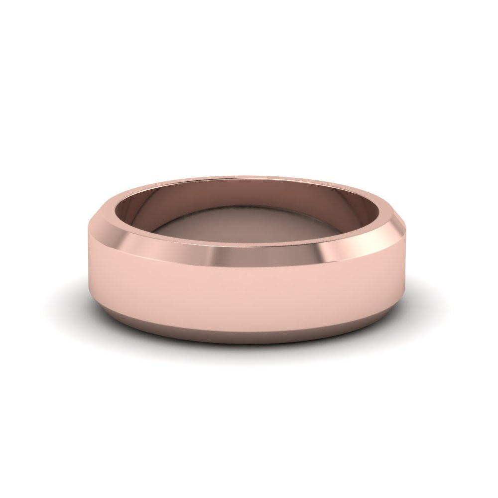 Matte Finish Beveled Anniversary Band For Men