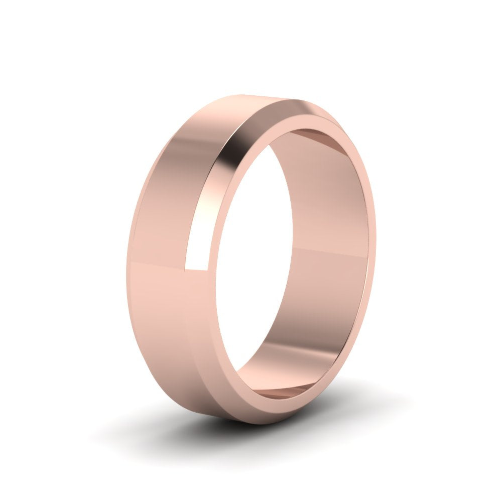 Matte Finish Beveled Anniversary Band For Men