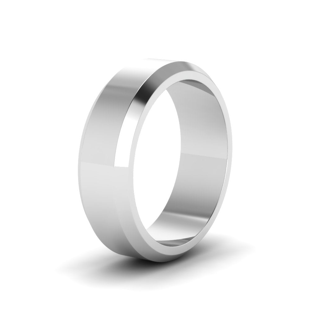 Matte Finish Beveled Anniversary Band For Men