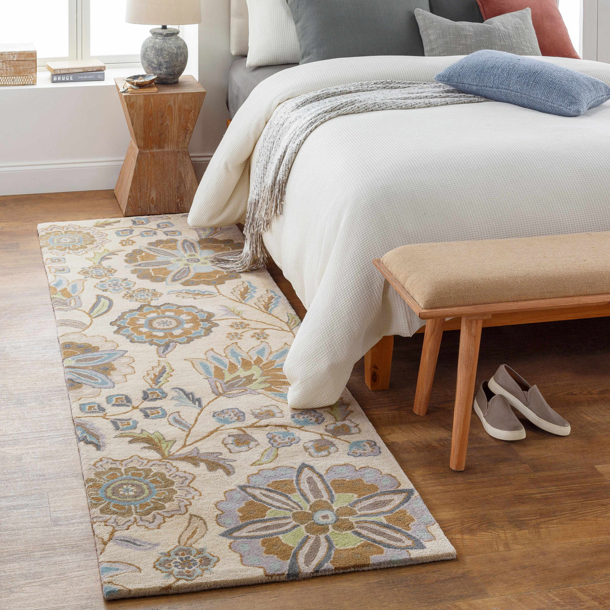Mack Floral Wool Area Carpet