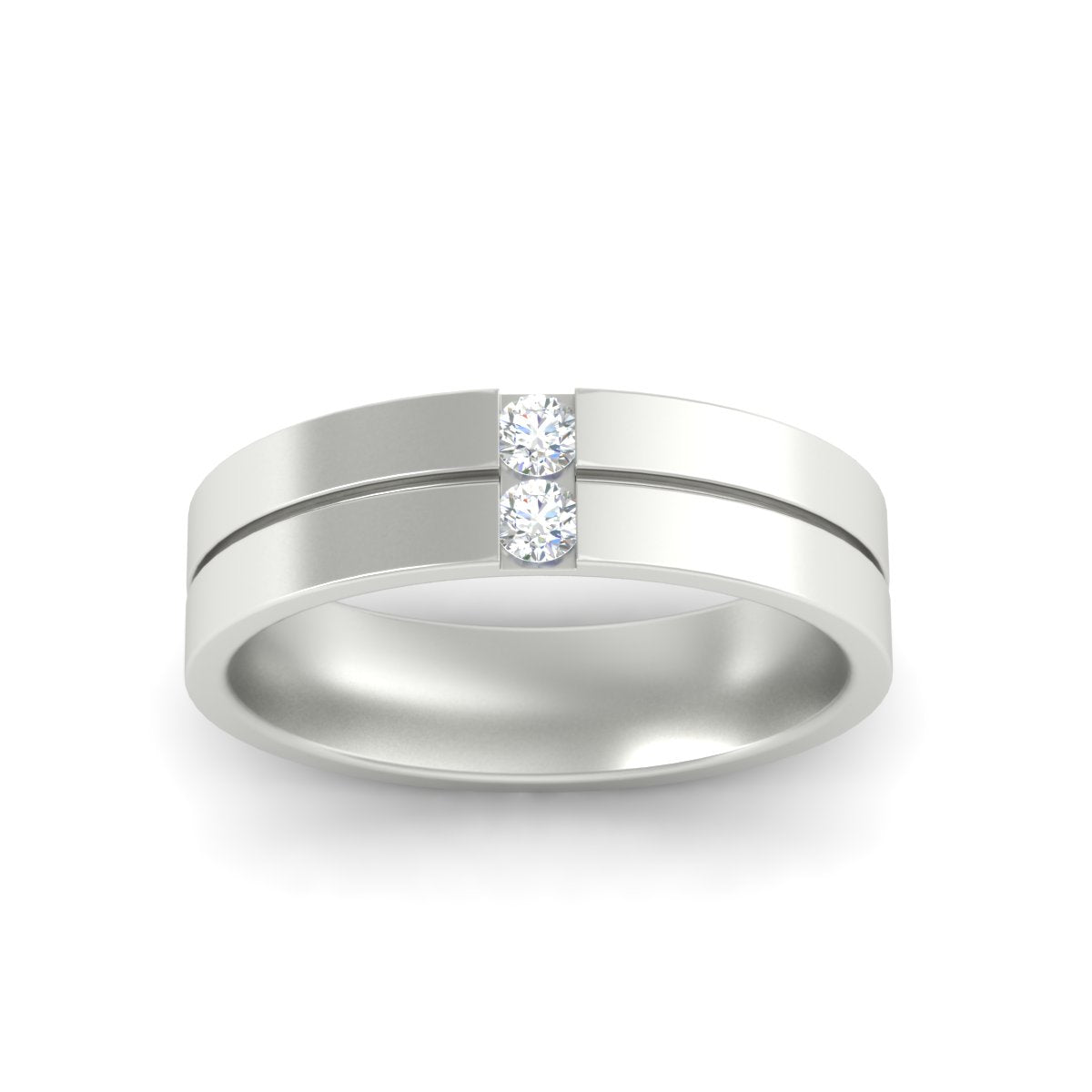 Mens 2 Stone Band