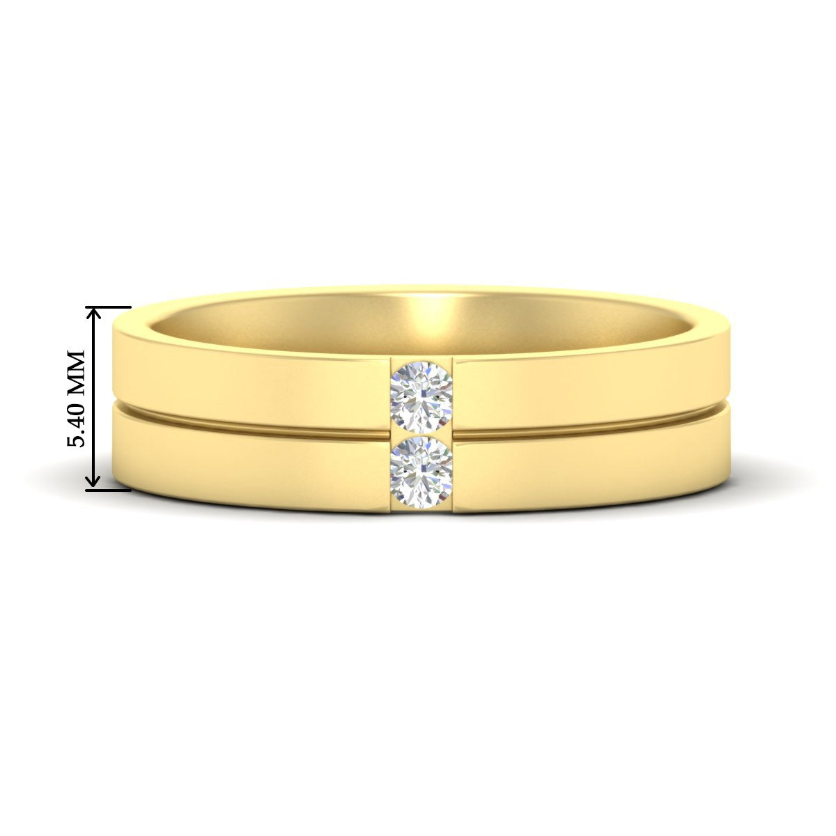 Mens 2 Stone Band