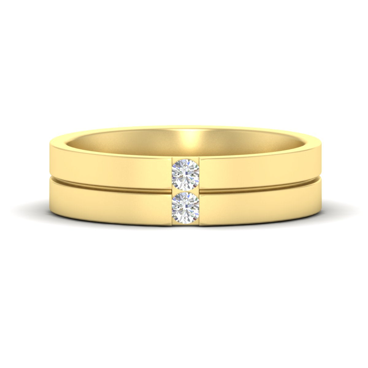 Mens 2 Stone Band