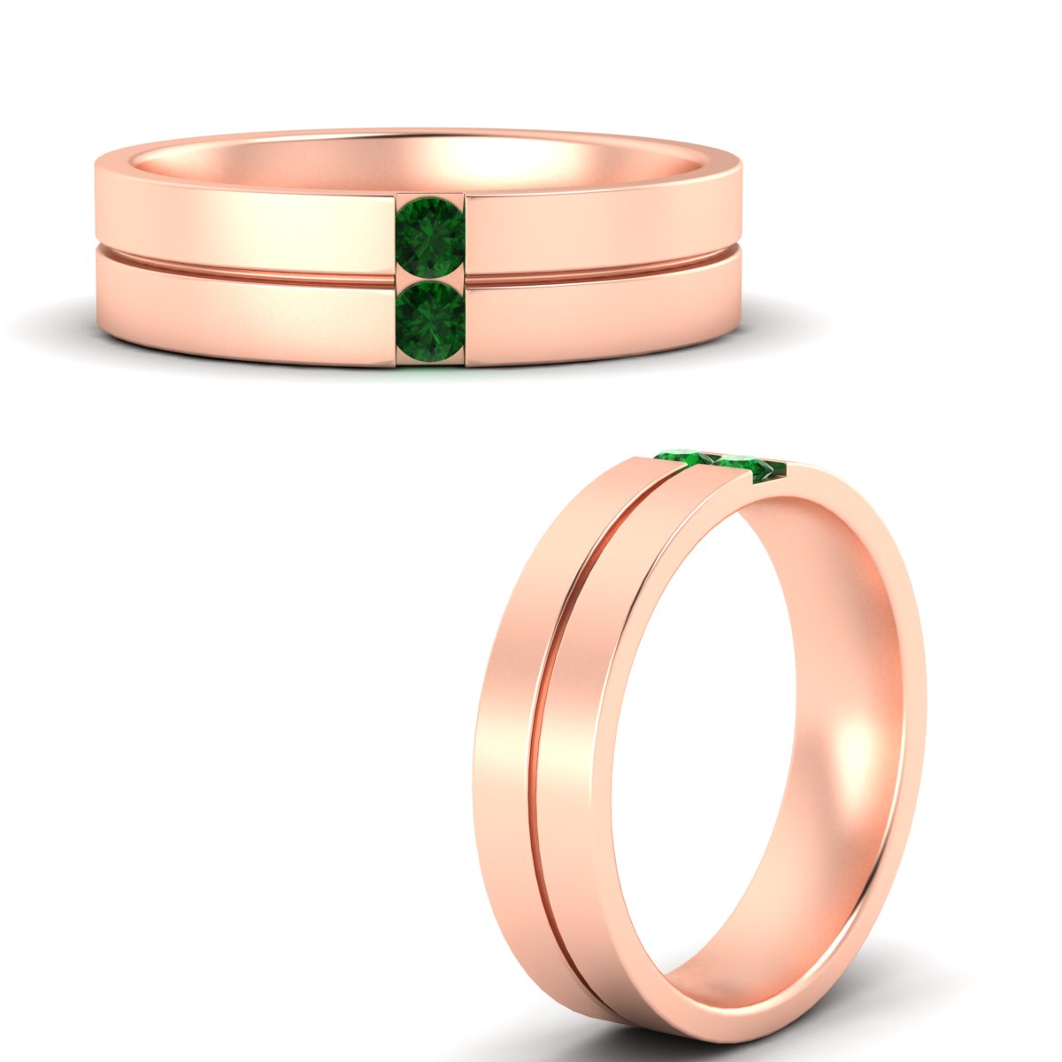 Mens 2 Stone Band