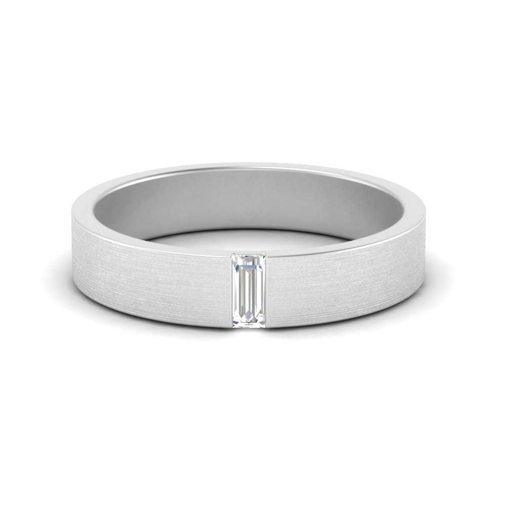 Mens Baguette Diamond Wedding Ring