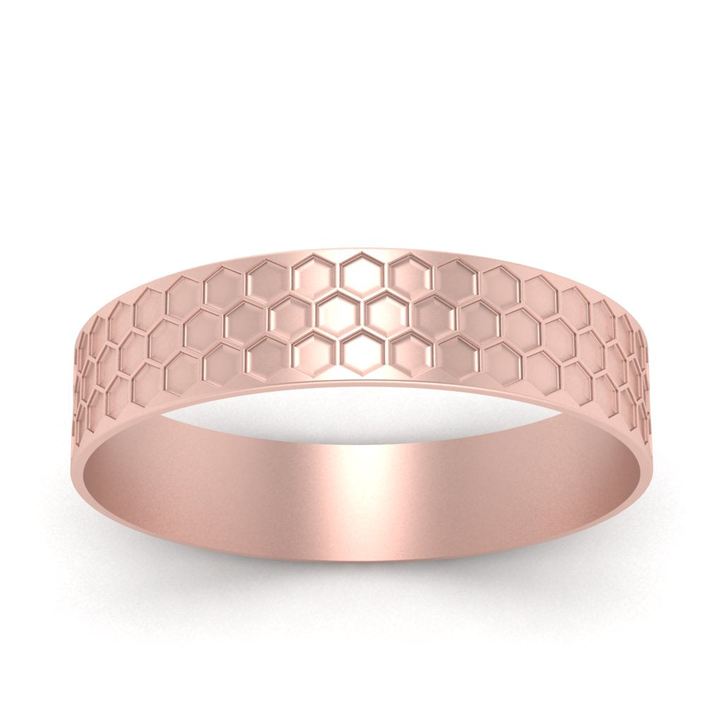 Mens Honey Comb Wedding Ring