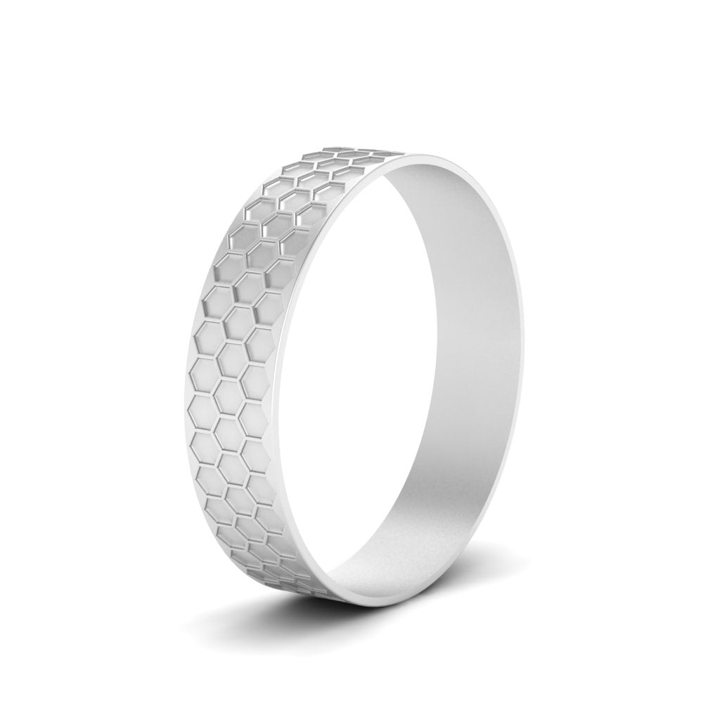 Mens Honey Comb Wedding Ring