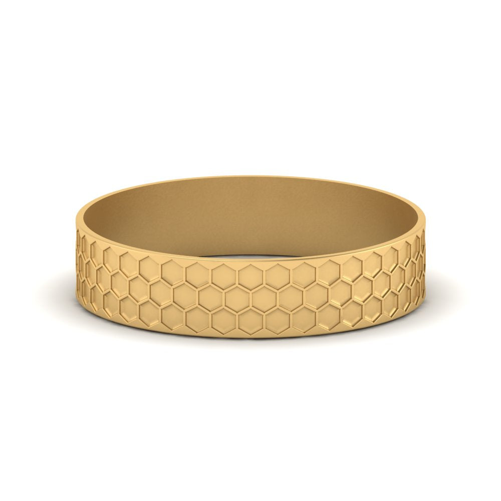 Mens Honey Comb Wedding Ring