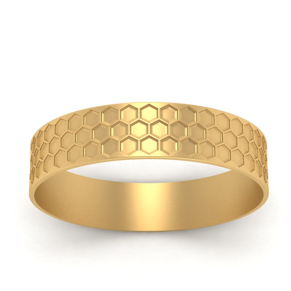 Mens Honey Comb Wedding Ring
