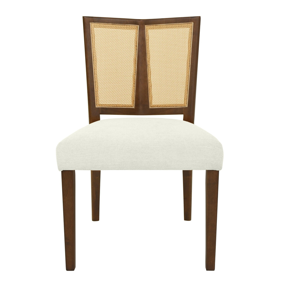 Mid Century Rattan Dining Chair Set with Rattan Backrest - Available in 3 Colors