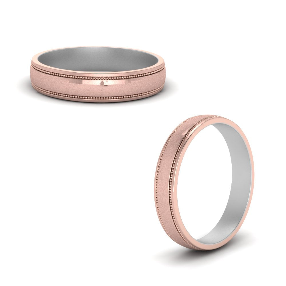 Milgrain 2 Tone Wedding Band