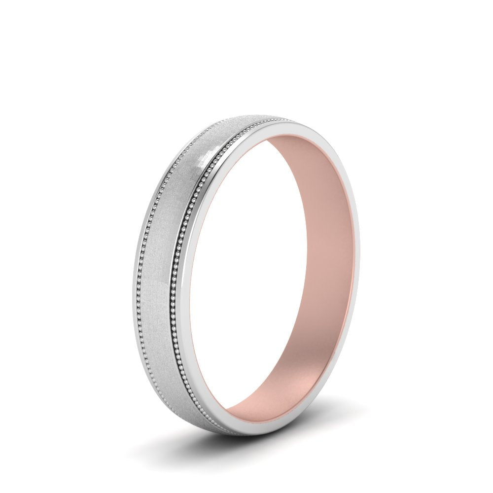Milgrain 2 Tone Wedding Band