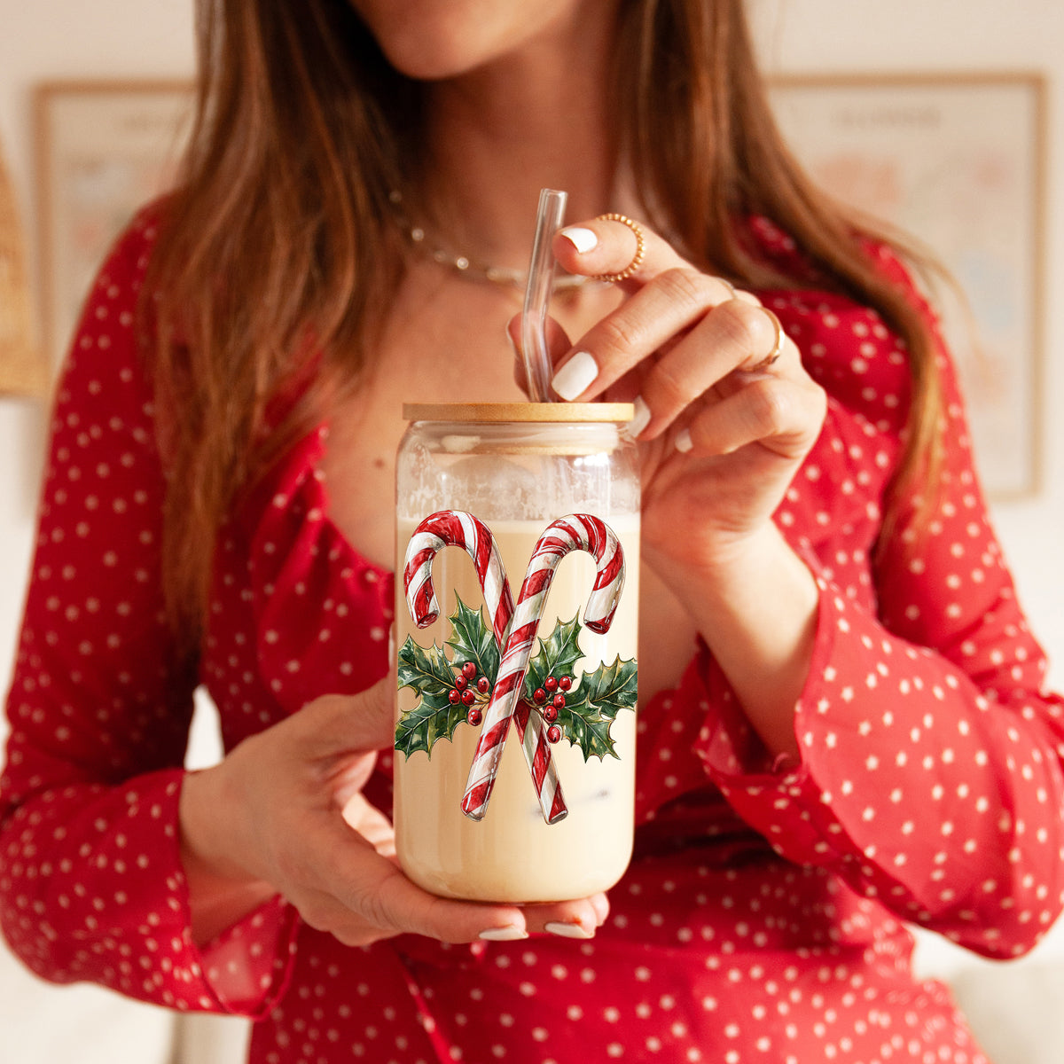 Candy Cane Holly 17oz