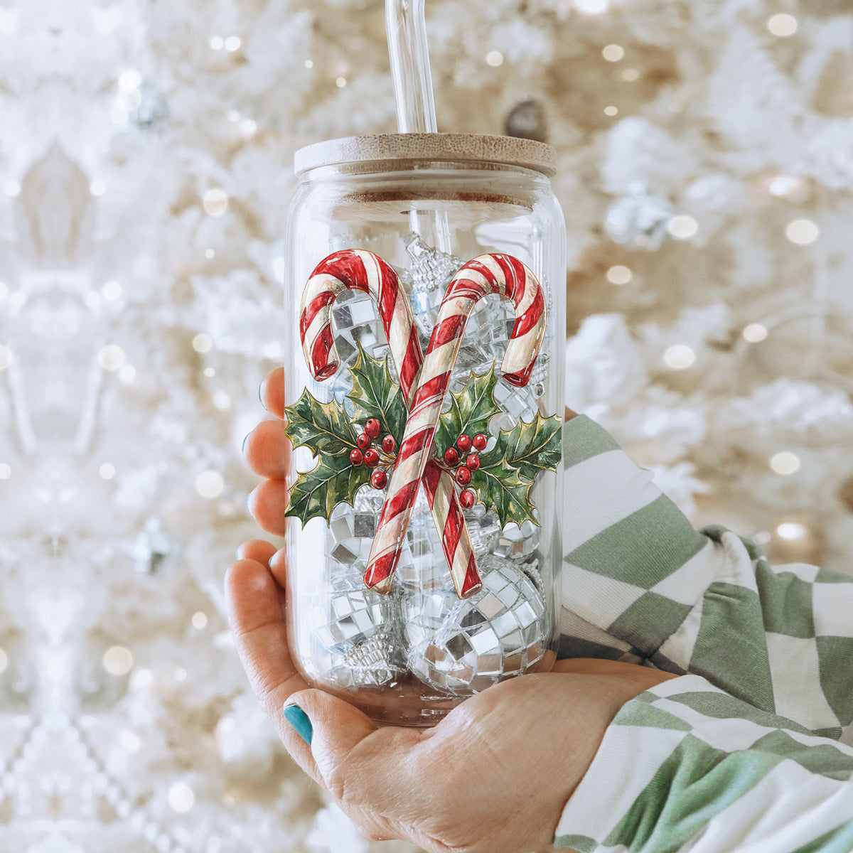 Candy Cane Holly 17oz