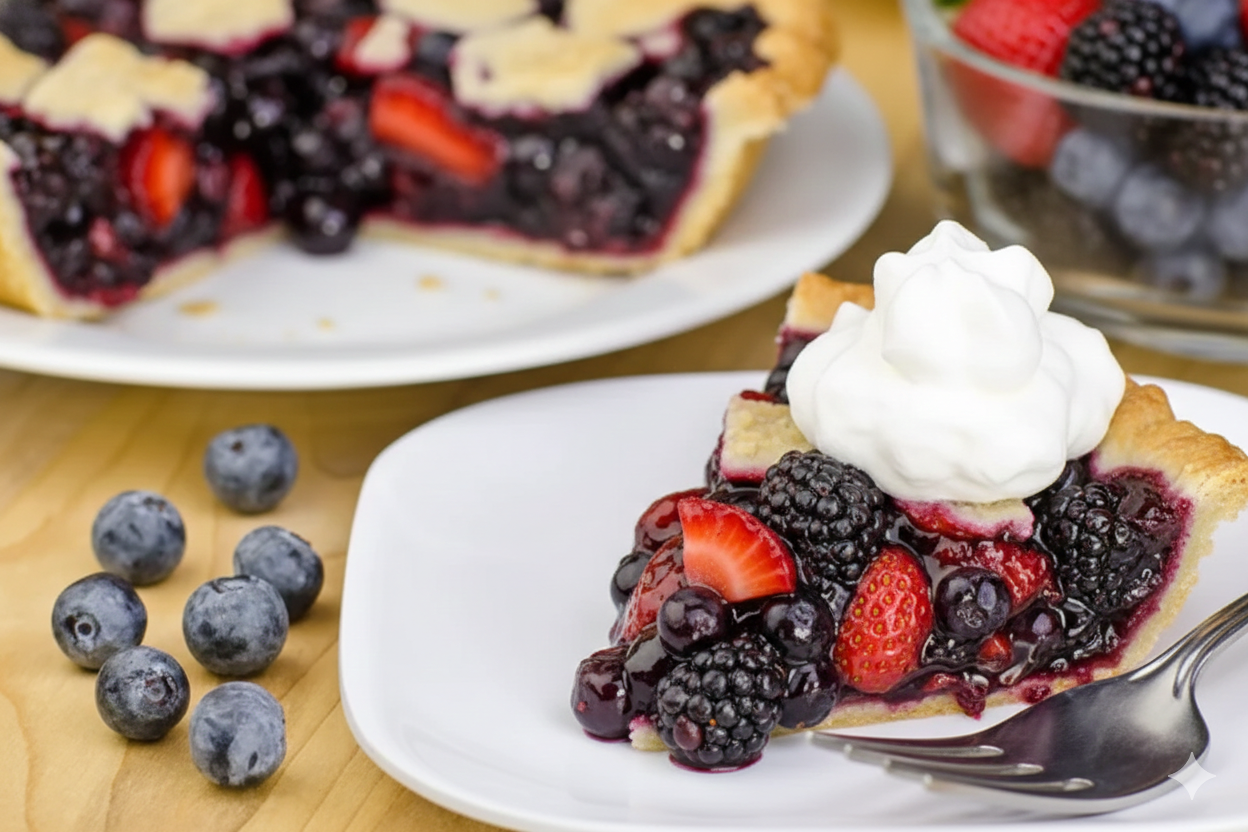 Andy Anand Sugar-Free Mixed Berry Pie, 2.6  lbs - Handcrafted Strawberries, Blueberries & Blackberries - Freshly Baked, Guilt-Free Dessert in Reusable Serving Tray - Perfect for Birthdays & Holidays