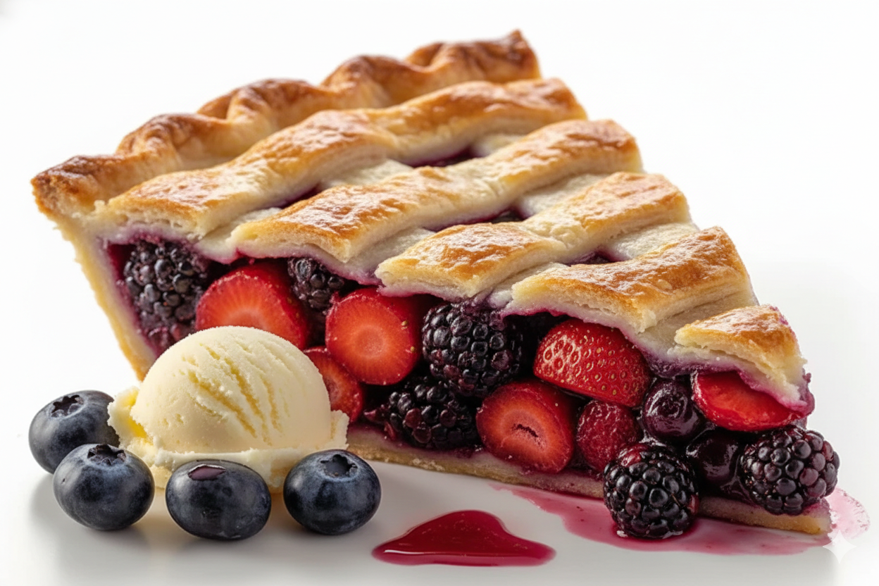Andy Anand Sugar-Free Mixed Berry Pie, 2.6  lbs - Handcrafted Strawberries, Blueberries & Blackberries - Freshly Baked, Guilt-Free Dessert in Reusable Serving Tray - Perfect for Birthdays & Holidays