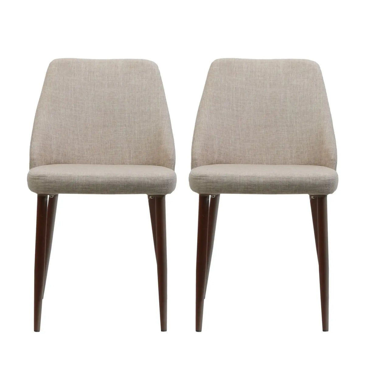 Modern Dining Chair with Iron Legs and Wood Finish - Dark Gray or Light Brown