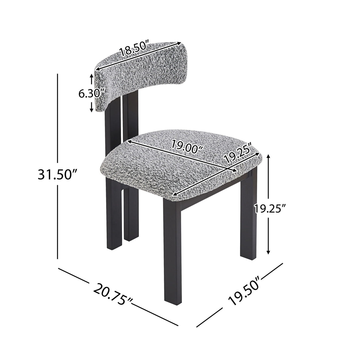 Modern Upholstered Armless Dining Chairs with Metal Legs - Multiple Colors