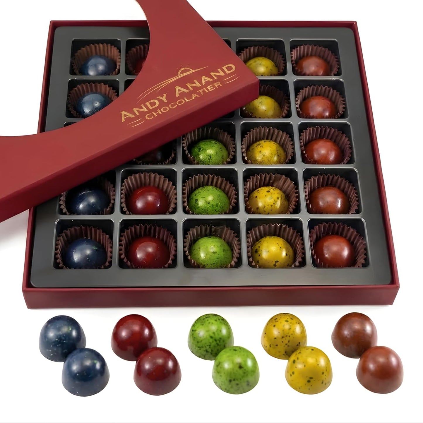 Andy Anand's Monet Collection, a Symphony of Chocolate Bon Bon Truffles: A Melodic Medley of 25 Exquisite Pieces, Crafted in Belgium (6.52 oz)