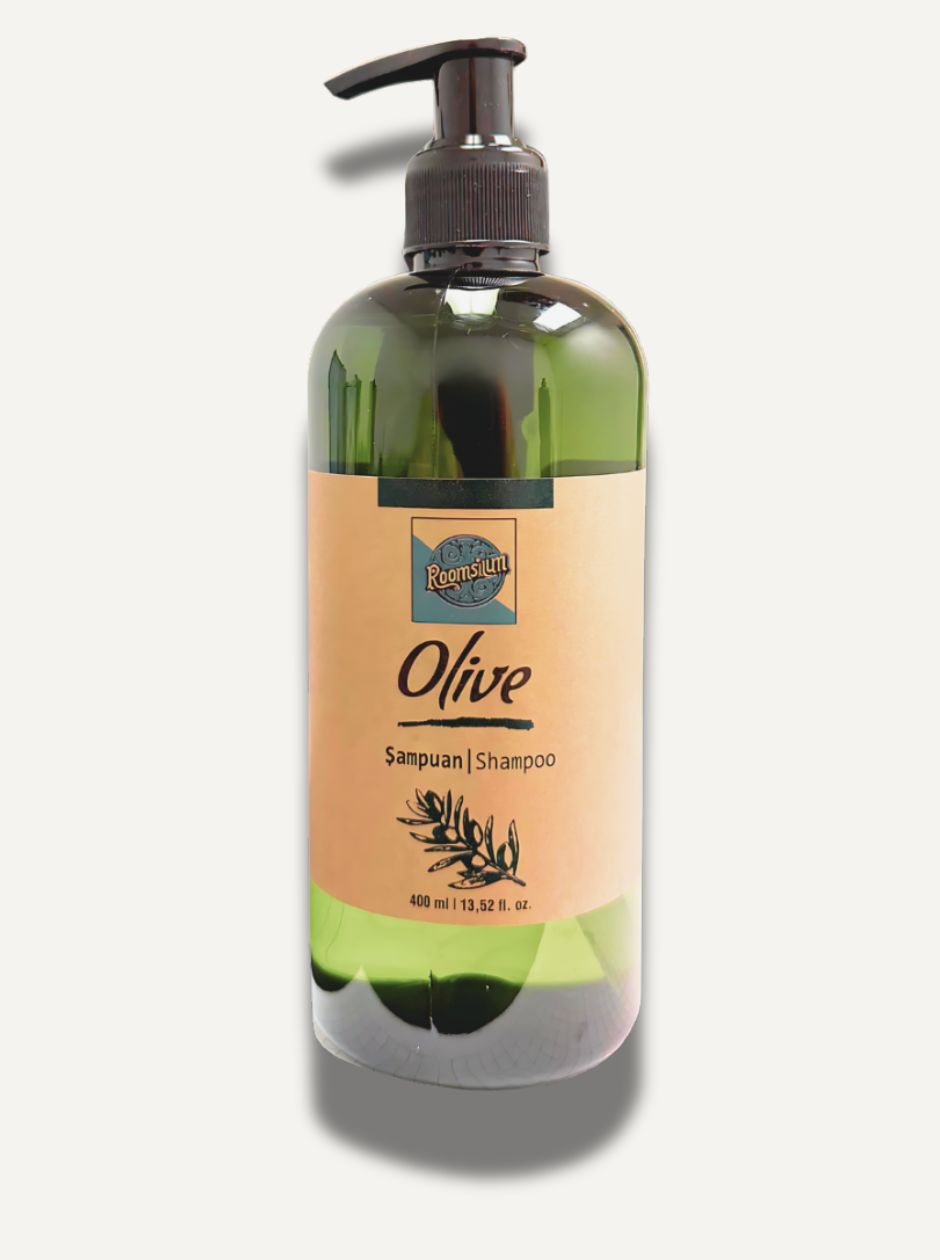 Roomsium Shampoo Refillable Dispenser Olive Essence 13.52 Fl Oz
