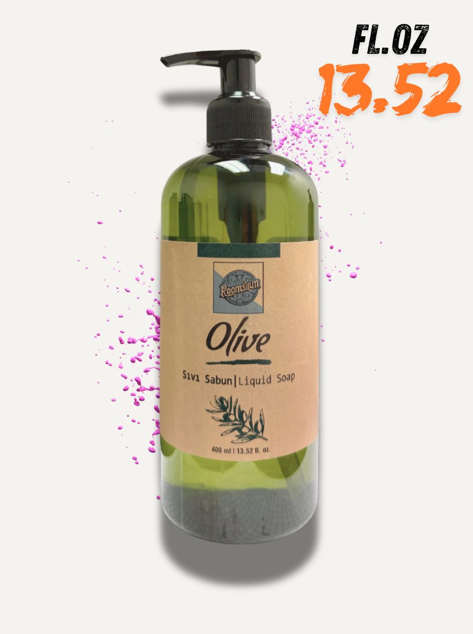 Roomsium Olive Hand Soap Refillable Pump Dispenser 13.52 Fl Oz