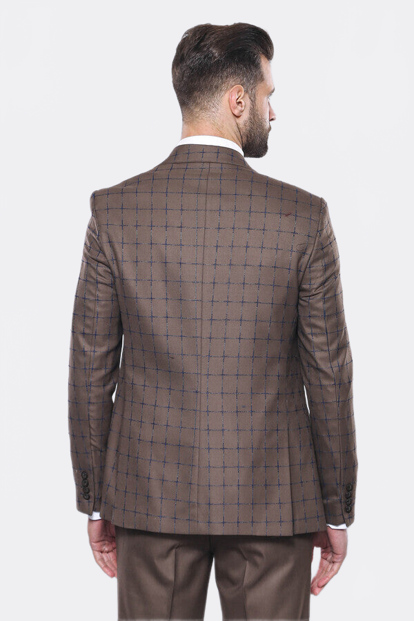 Brown Checked Suit - Wessi