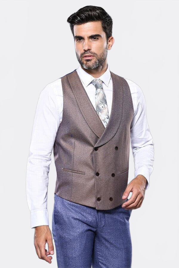 Checked Blue Men's Suit - Wessi