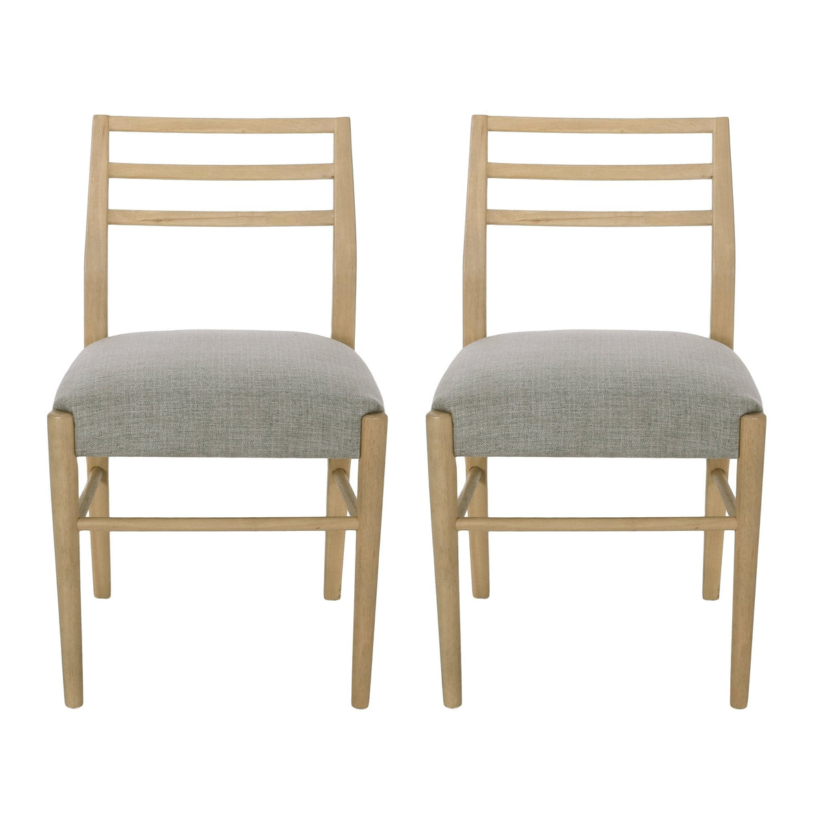 Pinnacle Dining Chair Set of 2 with Upholstered Seat - Beige or Grey