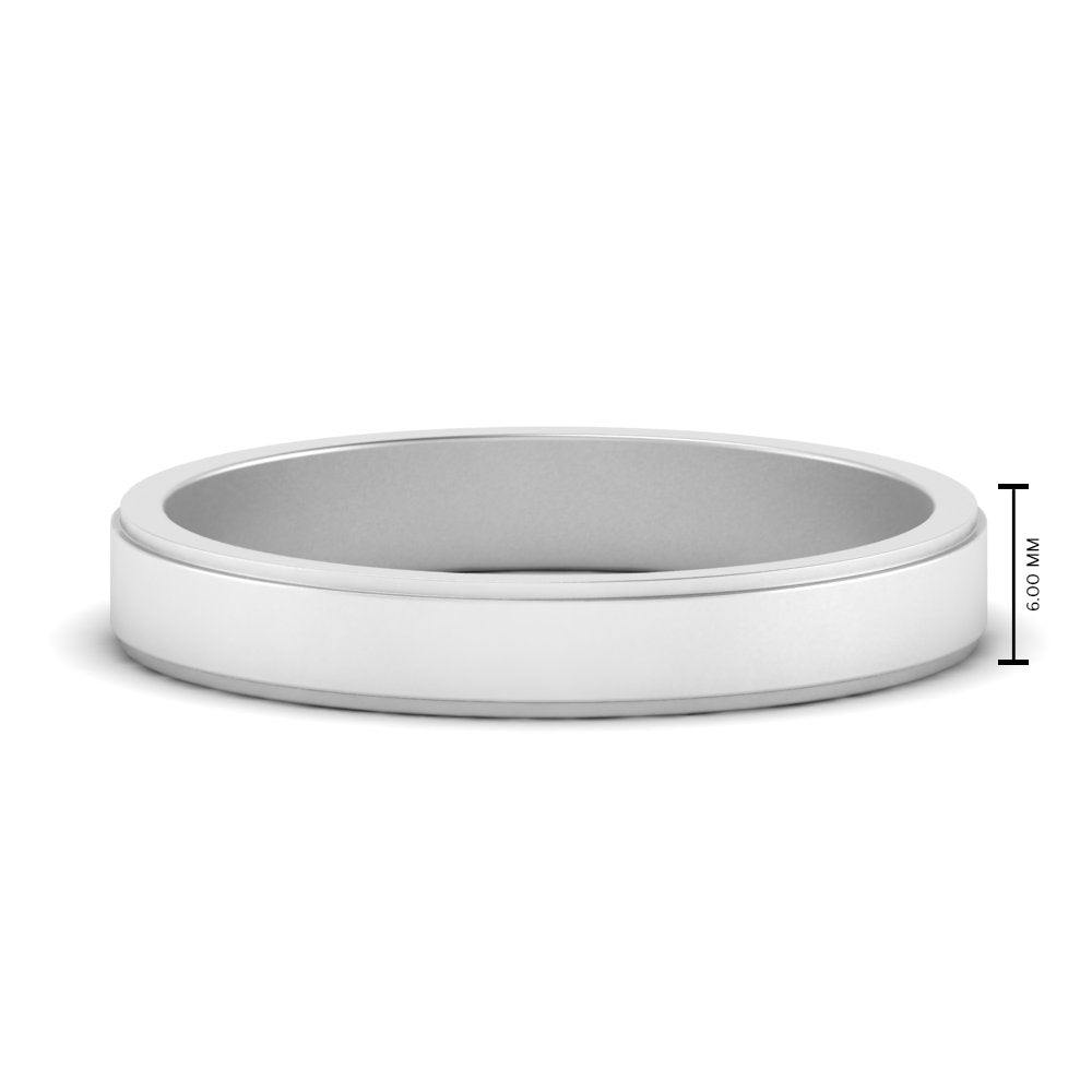 Simple Flat Wedding Band 4MM