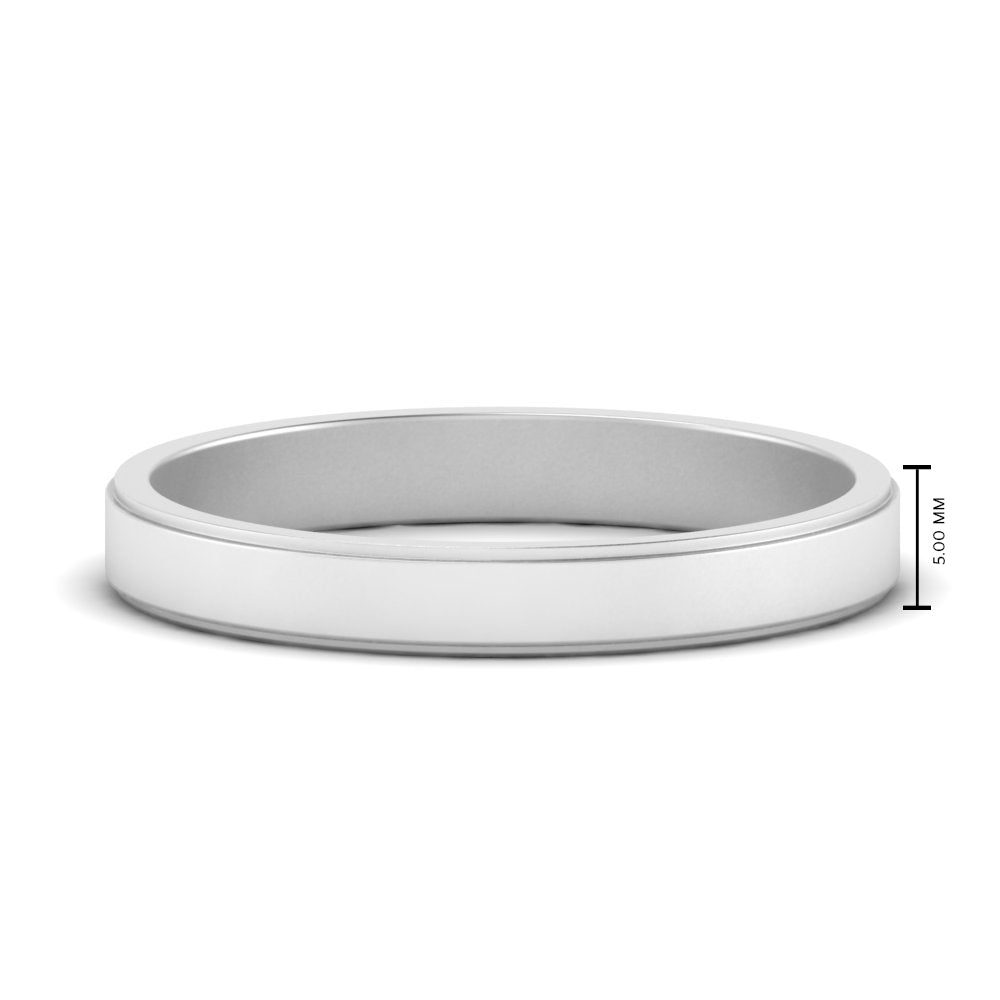 Simple Flat Wedding Band 4MM