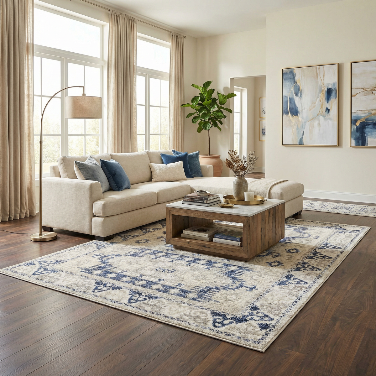 Bindi Navy Area Rug - Clearance