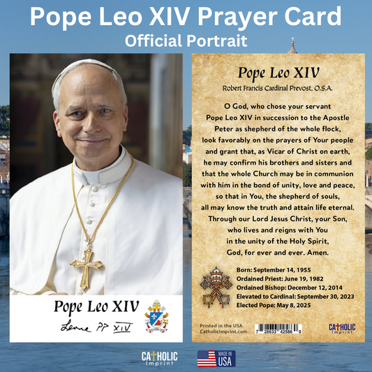 Pope Leo XIV Prayer Card Official Portrait