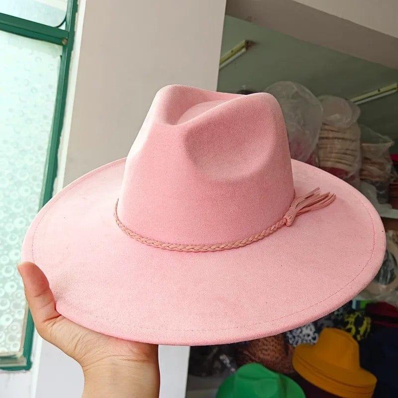 Premium Vegan Tribal Suede Fedora Hat