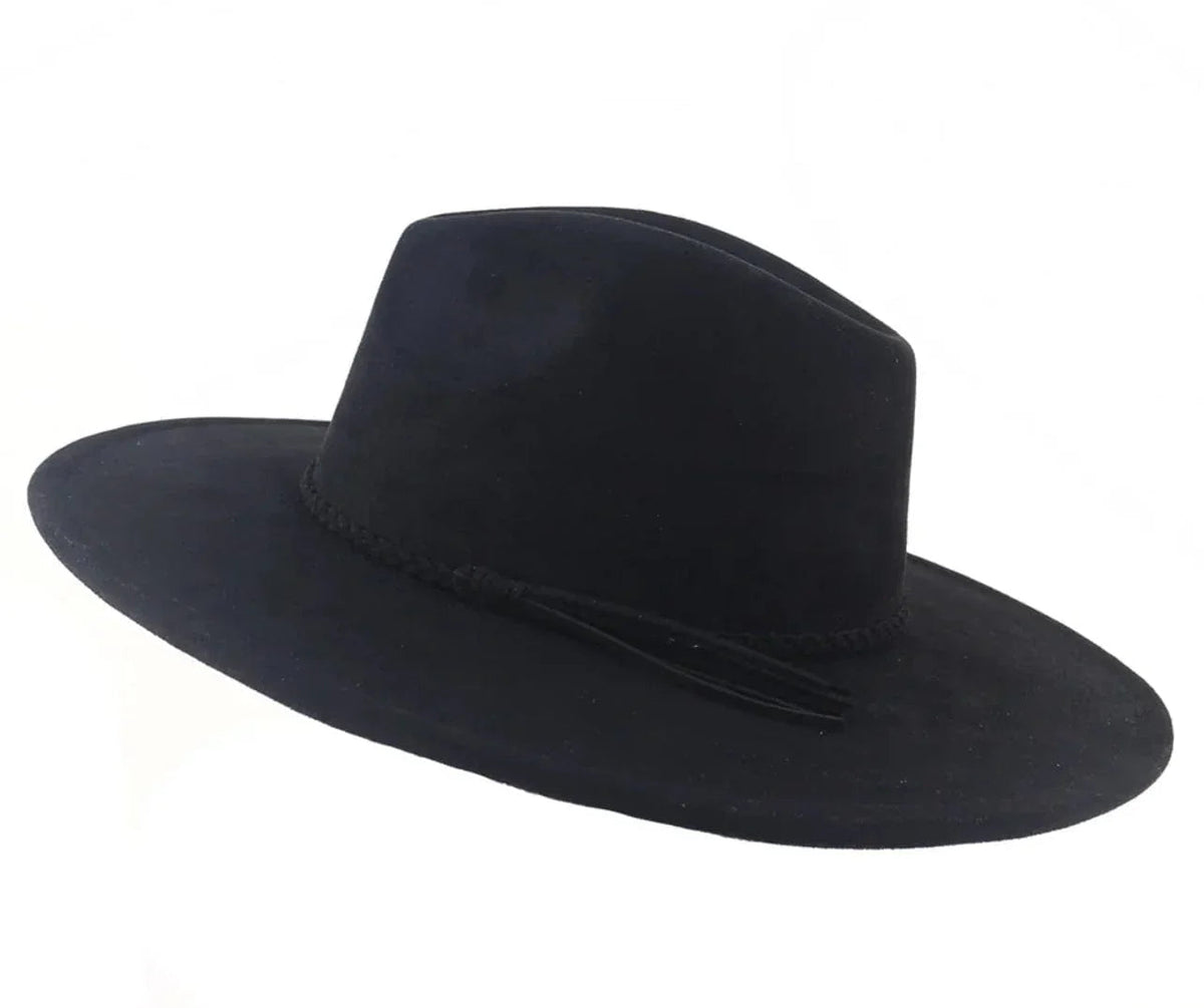 Premium Vegan Tribal Suede Fedora Hat