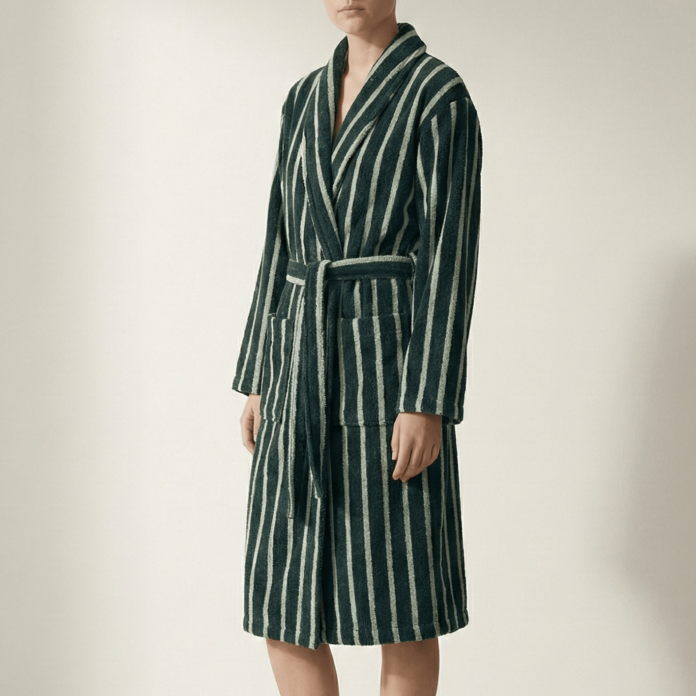 Quiet Evening Striped Robe Set / Green