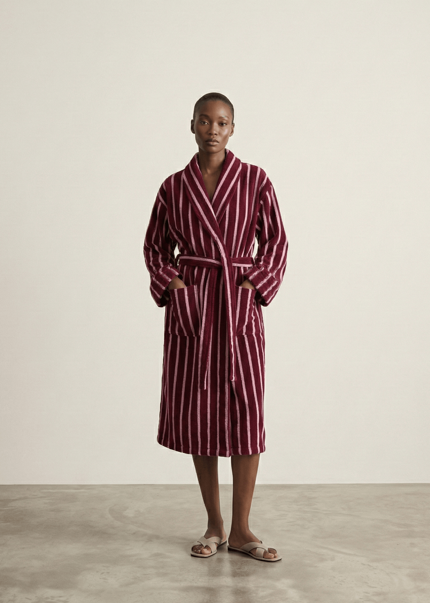 Quiet Evening Striped Robe Set / Green