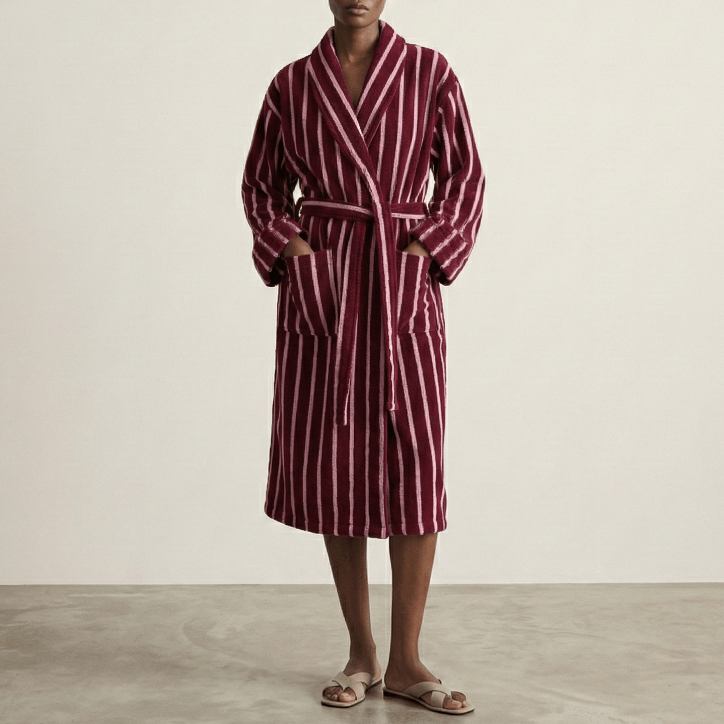 Quiet Evening Striped Robe Set / Green
