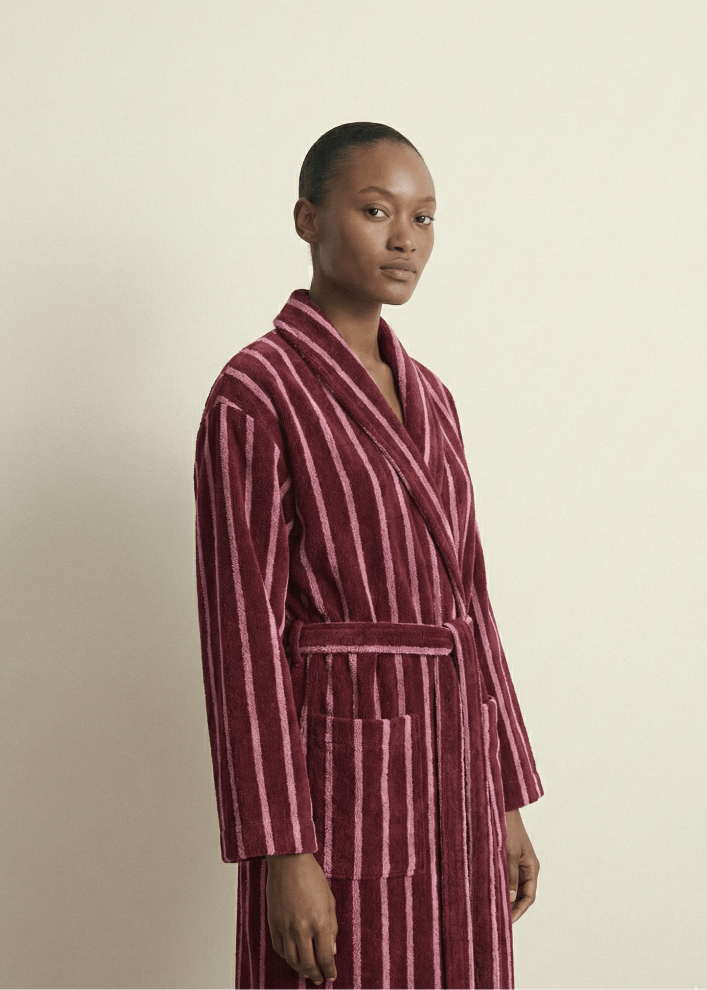 Quiet Evening Striped Robe Set / Green