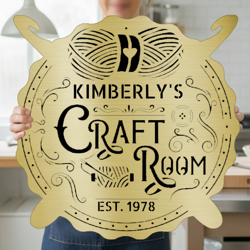 Crochet & Craft Room Custom Metal Sign – Sewing Room Decor
