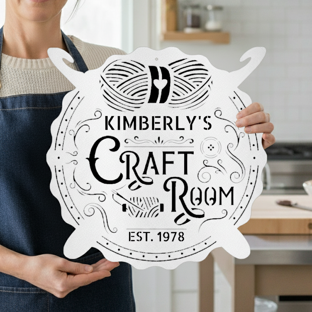 Crochet & Craft Room Custom Metal Sign – Sewing Room Decor