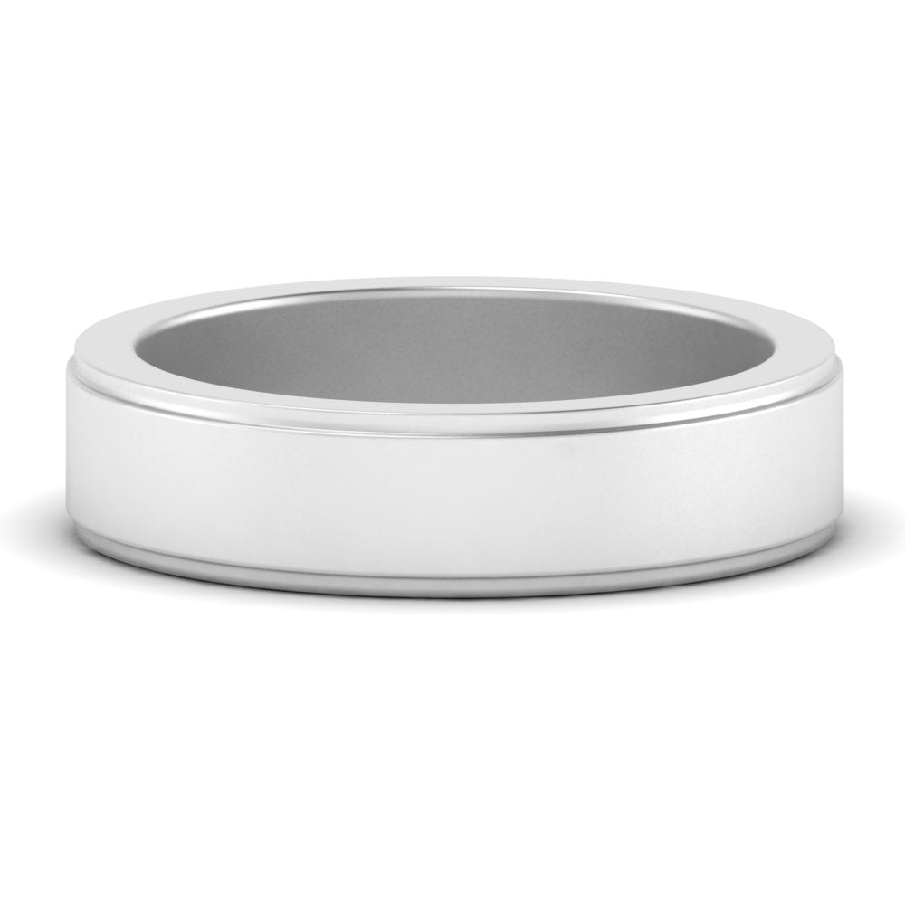 Simple Flat Wedding Band 4MM