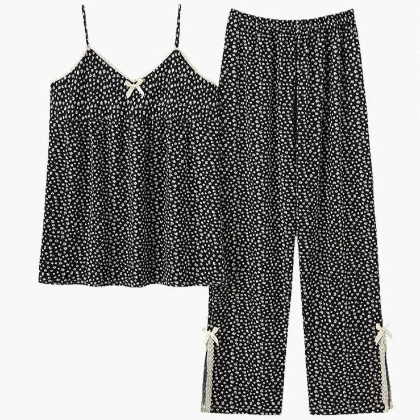 Sophie Pastoral Floral Pajama Set / Red