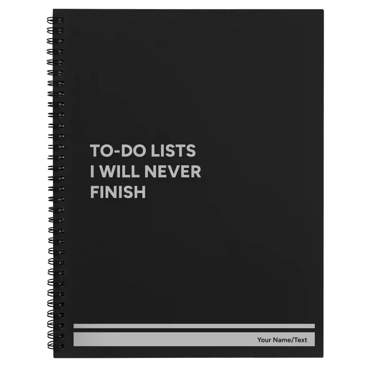 Personalized TO DO List Spiral Notebook (large) | Black