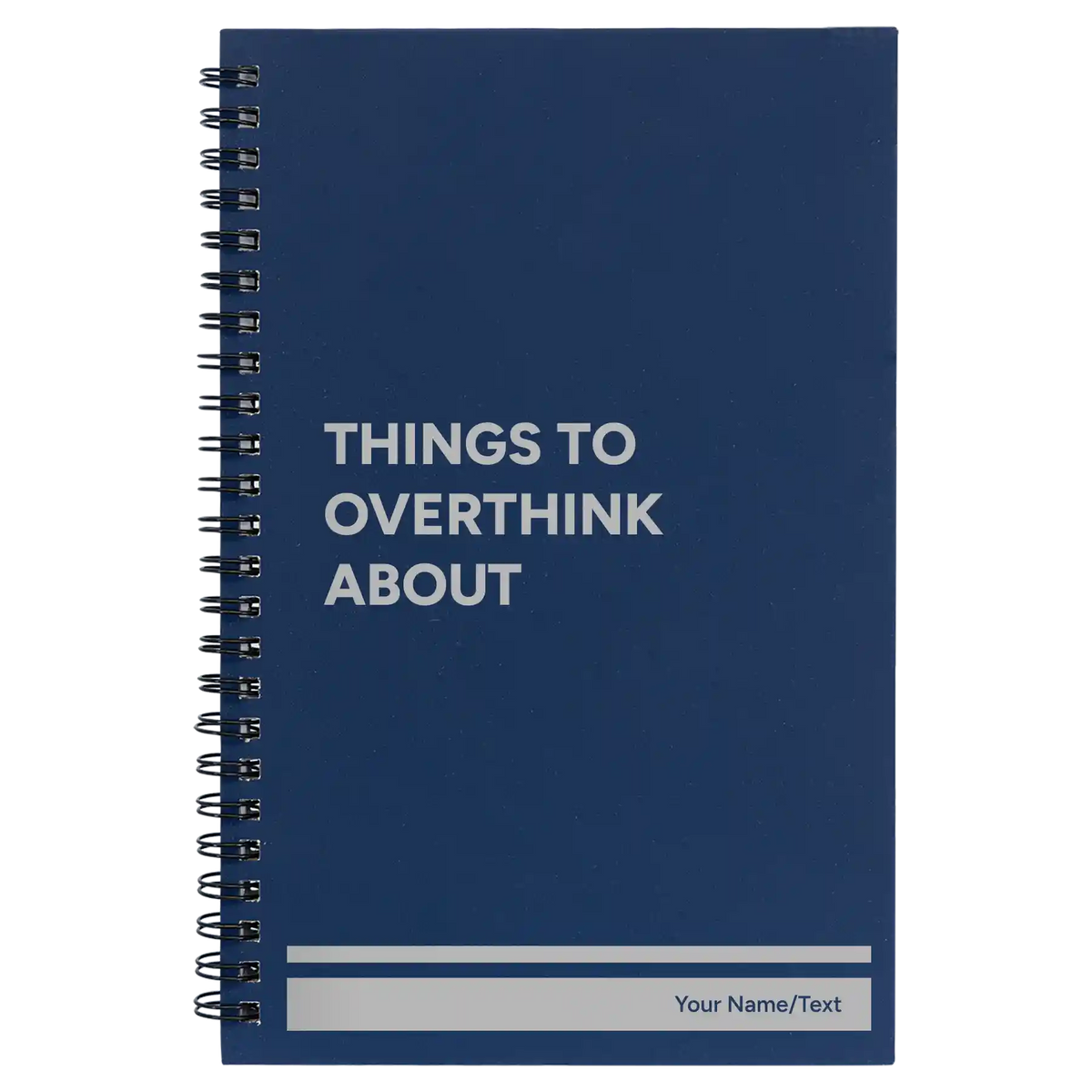 Personalized Things to Overthink About Spiral Notebook (small) | Blue