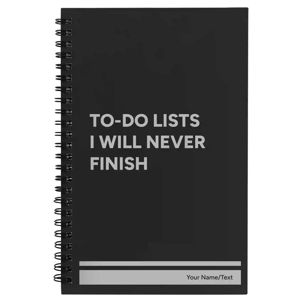 Personalized TO DO List Spiral Notebook (small) | Black