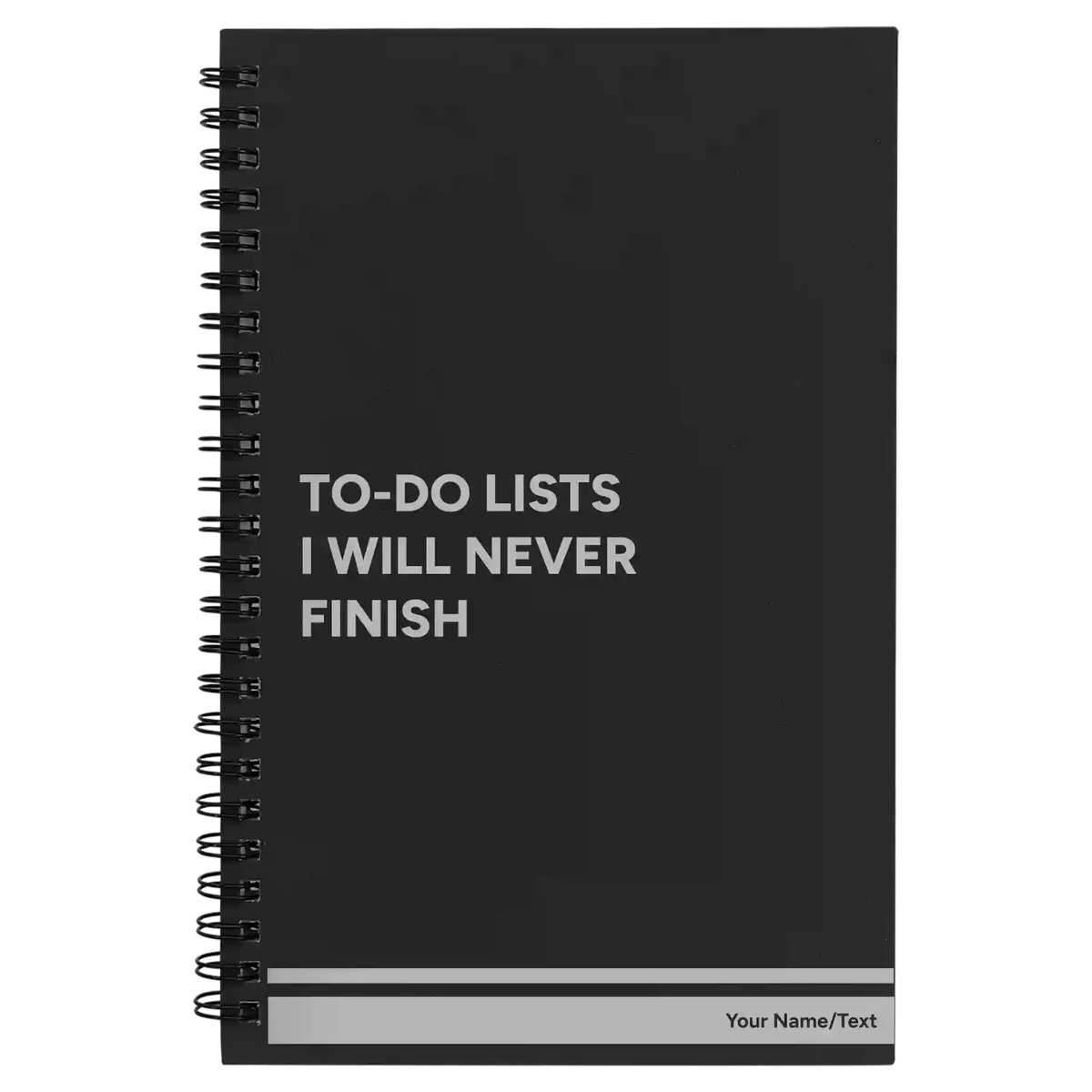 Personalized TO DO List Spiral Notebook (small) | Black