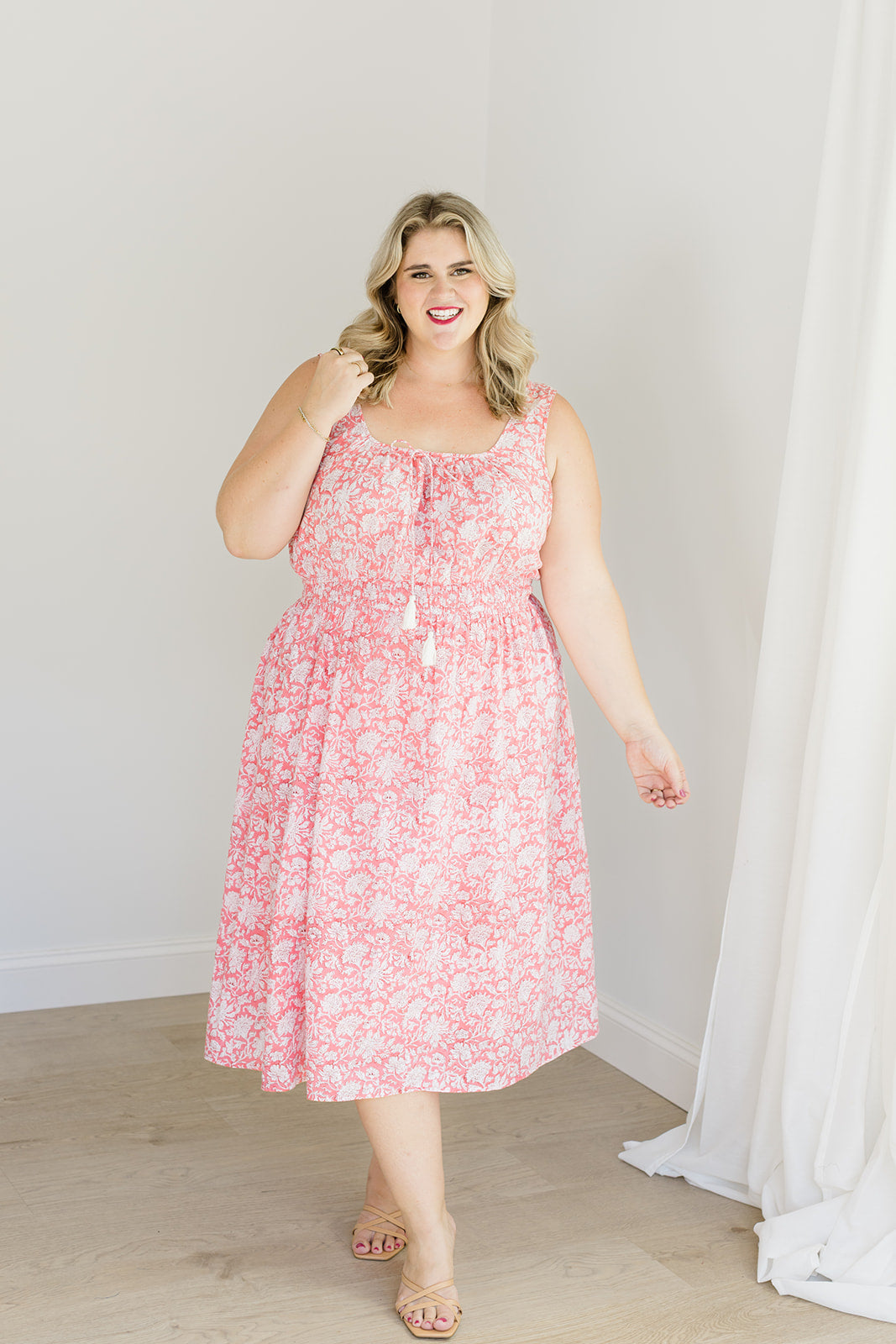 The Kiley Tank Dress in Watermelon Sorbet - Final Sale