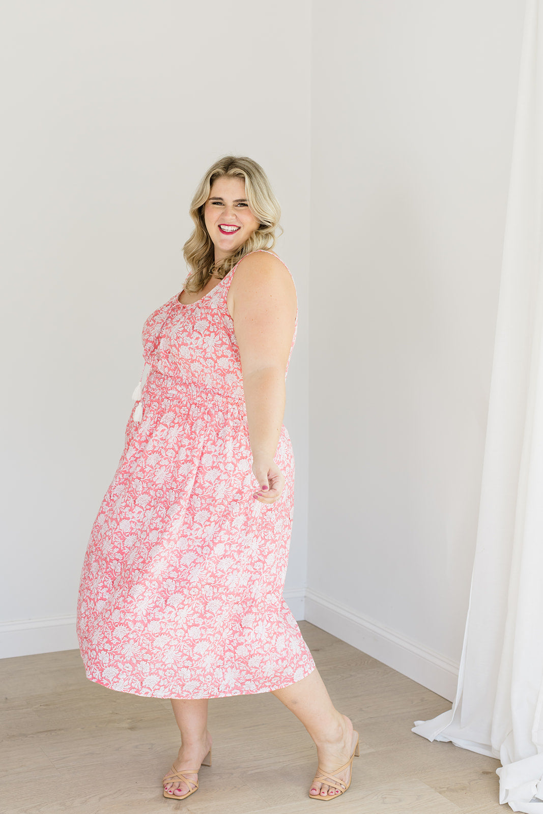 The Kiley Tank Dress in Watermelon Sorbet - Final Sale
